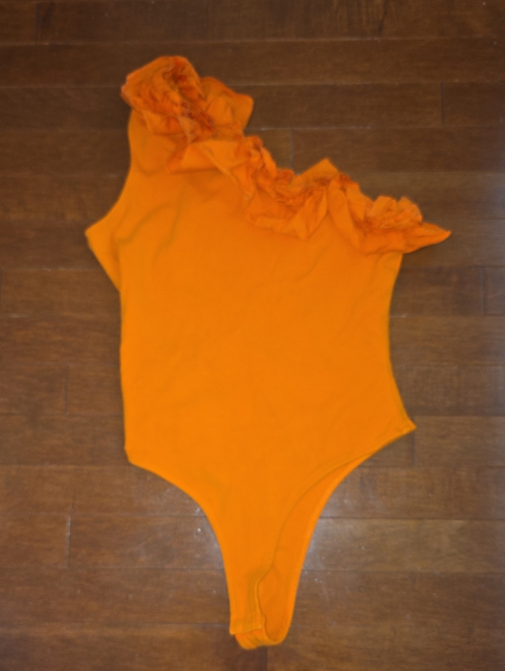 One-Shoulder Ruffle Bodysuit Small - Picture 2 of 5